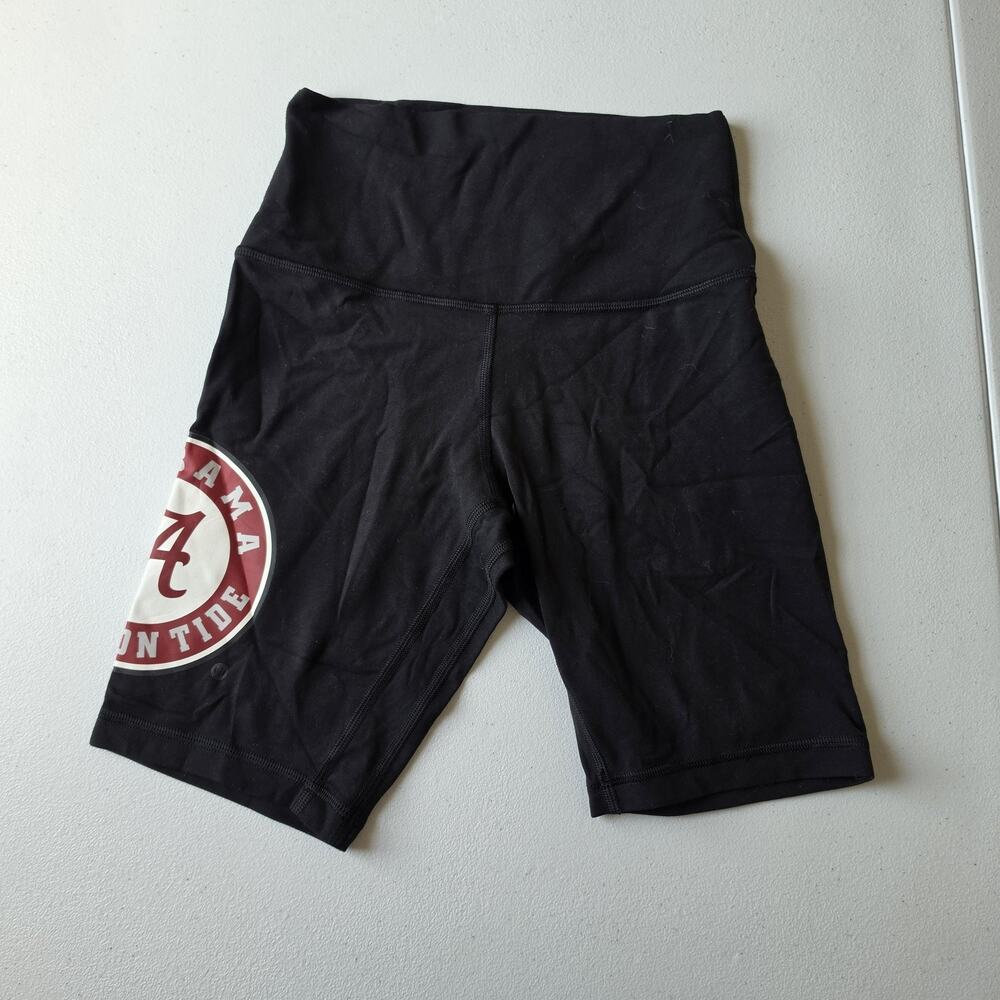 Lululemon Align Shorts Alabama Crimson Tide Size 4 Black NCAA Football Bike
